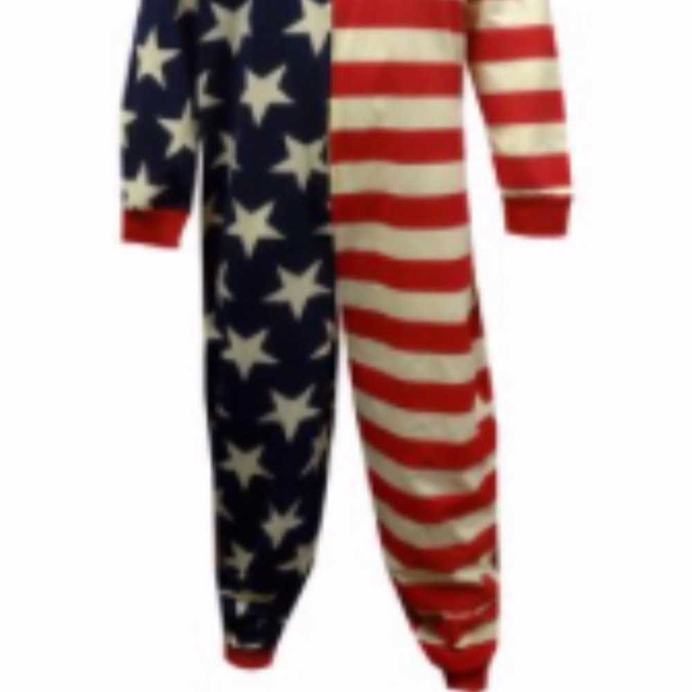 Adult Large/ Extra Large American flag onesie, NWT
